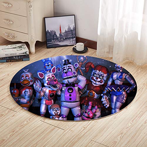 Jilijia FNAF Runder und weicher Teppich, waschbar, handgewebt, für Zuhause, Küche, Wohnzimmer, Schlafzimmer (80 cm/100 cm/120 cm) von Jilijia