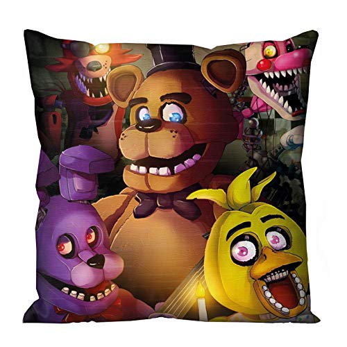 Jilijia FNAF's Bear Throw Pillow Covers Pillow Case Multiple Characters Standard Size for Room Bedroom Sofa for Christmas Thanksgiving Birthday Gift von Jilijia