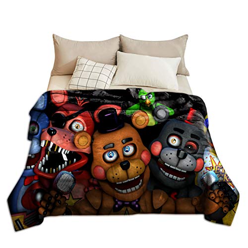 Jilijia Five Ni-ghts at Fre-ddy's FNAF weiche, warme Überwurfdecke, FNAF, flauschig, gemütlich, Plüsch-Fleece, bequem, Mikrofaser-Fell-Decke für Couch, Sofa, Bett von Jilijia