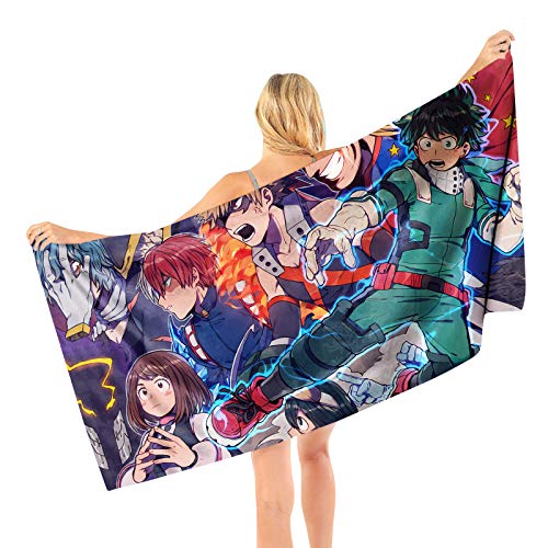 Jilijia My Hero Academia Badetuch, dicke, reine Baumwolle, weiche und bequeme Handtücher, geeignet für Badezimmer, Strände und Schwimmbäder, 140 x 70 cm von Jilijia