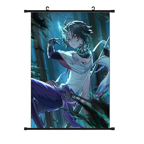Jilijia Xiao/Raiden Shogun/Mona Anime Scroll Gemälde Arlecchino Hängendes Poster Wandkunst Drucke Dekoration Bilder Heimdekoration Jilijia Xiao/Raiden Shogun/Mona Anime Scroll Gemälde Arlecchino Hängendes Poster Wandkunst Drucke Dekoration Bilder Heimdekoration von Jilijia