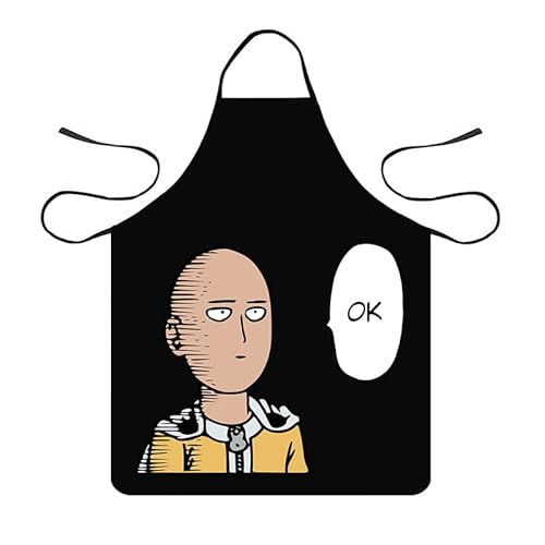 Unisex Schürze One Punch Man Schürze Verstellbarer Nackenriemen Schürze Saitama/Genos/Tatsumaki Muster Flachs Schürze für Zuhause Küche Restaurant Unisex Schürze One Punch Man Schürze Verstellbarer Nackenriemen Schürze Saitama/Genos/Tatsumaki Muster Flachs Schürze für Zuhause Küche Restaurant von Jilijia