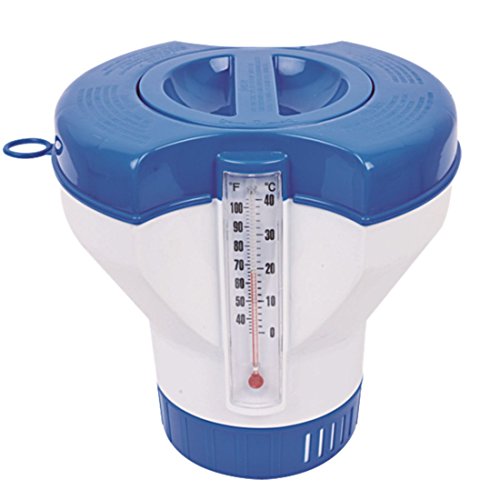 Jilong Chlor-Dosierer Ø 22,8 cm Pool Dosierschwimmer mit Thermometer Schwimmbecken Chemikalienspender für Schwimmbad Chlor Tabletten Ø 7,5 - 10,5 cm von AVENLI