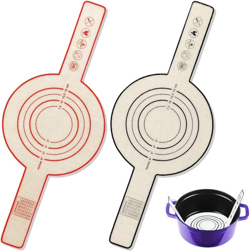 2 Stück Brotbackmatte, Silicone Baking Mat, Reusable Silicone Baking Mat, Ein Guter Helfer Beim Backen, Die Erste Wahl für Kreative Geschenke, für Anfänger Oder Professionelle Bäcker, 53 x 21 cm von Jilskl