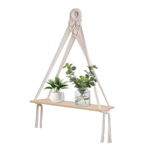 Jilskl Hand-Woven Floating Shelves, Decorative Hanging Shelf, Boho Decorative Hanging Shelf, Suitable for Living Rooms, Balconies, Bedrooms, Children's Rooms, 40 x 15cm Jilskl Hand-Woven Floating Shelves, Decorative Hanging Shelf, Boho Decorative Hanging Shelf, Suitable for Living Rooms, Balconies, Bedrooms, Children's Rooms, 40 x 15cm von Jilskl