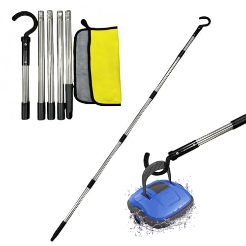 Jilskl Pool Pole Hooks, Robot Pool Cleaner Hooks, Universal Pool Stangenhaken, Equipped with 5 Detachable Stainless Steel Rods, 180cm, for All Robotic Pool Vacuum Cleaner von Jilskl