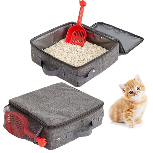 Katzentoilette, Tragbare Faltbare Katzentoilette, Faltbare Tragbare Katzentoilette, Katzen Katzenklo, Kann als Kätzchentoilette, als Kätzchenbett, 30 x 30 x 11cm von Jilskl
