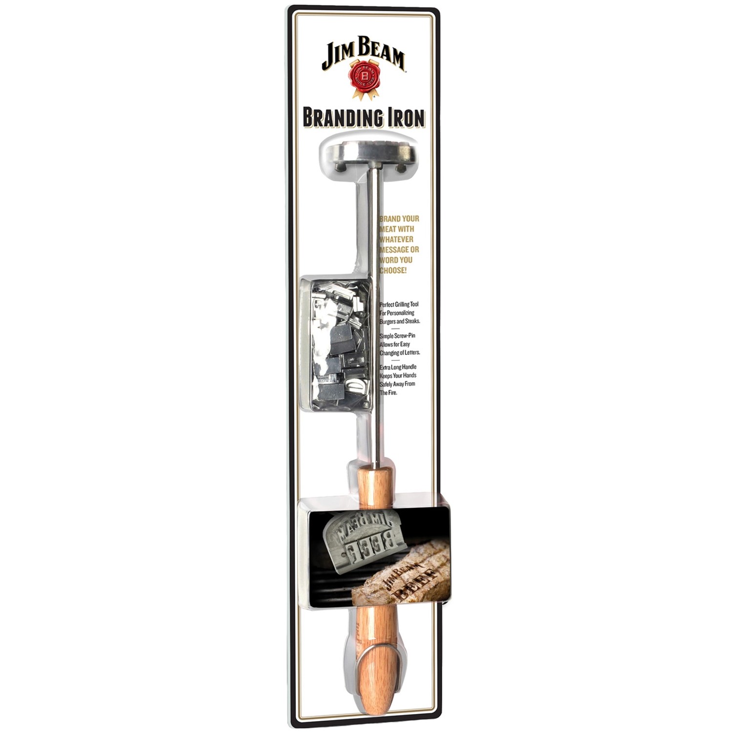 Jim Beam Brandeisen Edelstahl Holzgriff Parawood von Jim Beam