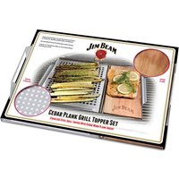 Jim Beam Edelstahl Grillauflage mit Zedernholz-Platte von Jim Beam