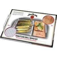 Jim Beam Edelstahl Grillauflage mit Zedernholz-Platte von Jim Beam