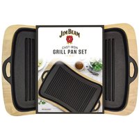 Jim Beam Gusseiserner Grillaufsatz mit Holzuntersetzer von Jim Beam