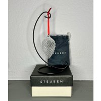Vintage Steuben Glas Tannenzapfen Weihnachtsornament in Originalverpackung & Filztasche Circa 1994 von JimRabun