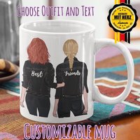 Bff Personalisierte Tasse | Beste Freundinnen Anpassbar Wunschname Kaffeebecher Für Mädchen Frauen Individuelles Best Friends Geschenk von Jimbeels