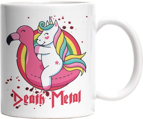 Death Metal Einhorn lustig bedruckte Kaffeetasse Lustige Sprüche Tasse von Jimbeels