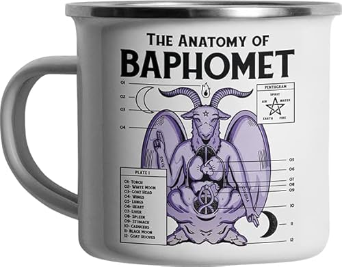 The Anatomy of Baphomet lustig bedruckte Emailletasse Lustige Sprüche Emaille Tasse von Jimbeels