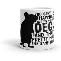 You Can't Buy Happiness But Can A Degu | Funny Octodon Degus Saying White Ceramic Mug Gift For Rodent Holder & Owner von Jimbeels
