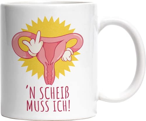 n Scheiss muss ich Uterus lustig bedruckte Kaffeetasse Lustige Sprüche Tasse von Jimbeels