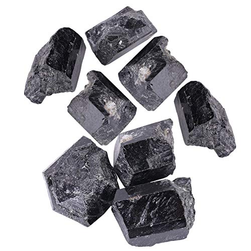 Rohe raue schwarze Turmalinsteine, natürlicher schwarzer Quarzkristall-Turmalin-Mineralheilstein für die Schmuckherstellung oder Heimdekoration von Jimfoty