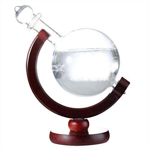 Storm Glass Wetterstation Cloud Storm Crystal Wettervorhersage Flasche mit Holzsockel Innovative dekorative Desktop-Wettervorhersage für Zuhause und Büro(red wood) von Jimfoty