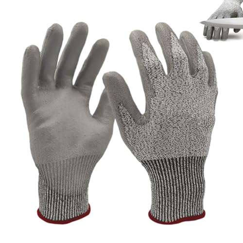 Jimkply 1 Paar schnittfeste Handschuhe, Schutzklasse 5, Lebensmittelecht, ideal für Fischfilet, Fleischschneiden, Austernöffnen und Holzschnitzerei (S) von Jimklpy