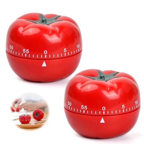 Jimkply 2 Stück Manueller mechanischer Tomaten-Timer, 60 Minuten Countdown mit Ringalarm, Kreativer Küchentimer in Tomatenform für Kochen, Backen, Fitnessstudio und Klassenzimmer Jimkply 2 Stück Manueller mechanischer Tomaten-Timer, 60 Minuten Countdown mit Ringalarm, Kreativer Küchentimer in Tomatenform für Kochen, Backen, Fitnessstudio und Klassenzimmer von Jimklpy