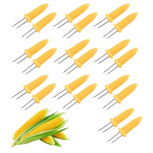 Jimkply 20 Stück Edelstahl-Maishalter, Corn-Cob-Halter Set, Doppelzacken Spieße mit Sicherheitsgriff, Mais-Spieße Für Grill, Camping und Küche Jimkply 20 Stück Edelstahl-Maishalter, Corn-Cob-Halter Set, Doppelzacken Spieße mit Sicherheitsgriff, Mais-Spieße Für Grill, Camping und Küche von Jimklpy