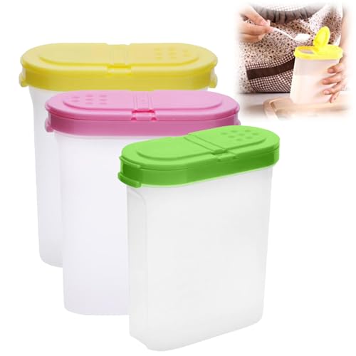 Jimkply 3 Stück Gewürzbehälter mit Doppeldeckel, 2-in-1 Gewürzglas Set, 250ml Transparente Aufbewahrungsdosen, mit luftdichtem Scharnierdeckel, für Salz, Zucker, Gewürze und Backzutaten Jimkply 3 Stück Gewürzbehälter mit Doppeldeckel, 2-in-1 Gewürzglas Set, 250ml Transparente Aufbewahrungsdosen, mit luftdichtem Scharnierdeckel, für Salz, Zucker, Gewürze und Backzutaten von Jimklpy