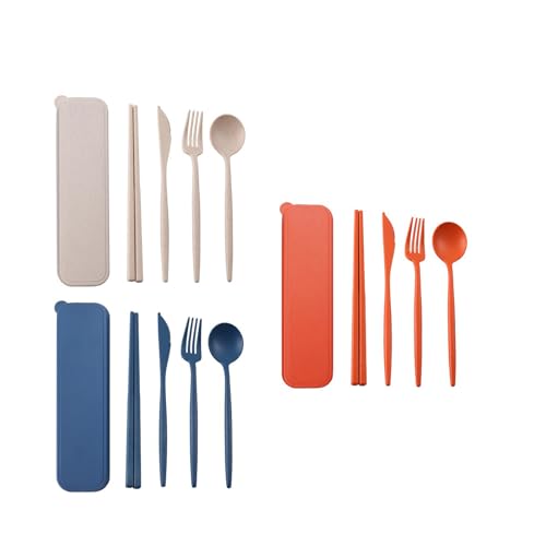 Jimkply 3 Stück Reisebesteck, Camping Besteck, Reisebesteck mit Etui, Multifunktionales Besteckset, Leicht zu reinigen, Haushaltsbesteck, Reisebesteck, Picknickbesteck, Modisches Besteck (Beige+Dunke Jimkply 3 Stück Reisebesteck, Camping Besteck, Reisebesteck mit Etui, Multifunktionales Besteckset, Leicht zu reinigen, Haushaltsbesteck, Reisebesteck, Picknickbesteck, Modisches Besteck (Beige+Dunke von Jimklpy