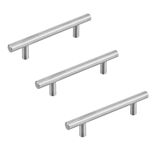 Jimkply 3 Stück Schrankgriffe aus Edelstahl, Modern und langlebig für Schränke, Schubladen und Türen, gebürstete Oberfläche (96 mm Lochabstand, satinierte Oberfläche) (Weiß) von Jimklpy