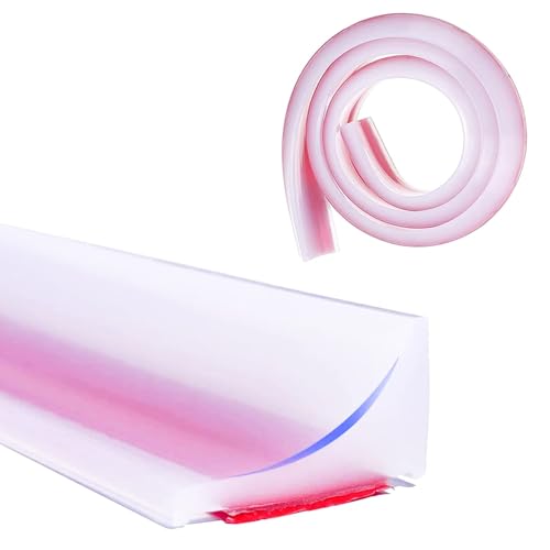Jimkply 5 m * 2 cm Transparenter Schwallschutzleiste Dusche Selbstklebend, Duschwand Dichtung, Küchenarbeitsplatte Wasserschutzstreifen, Transparenter Wasserschutzstreifen, Silikon Wasserschutzstreif von Jimklpy