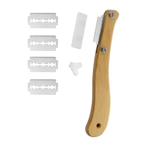 Jimkply Stück Brot Rasiermesser, Teigmesser, Brotschneider mit 5 Stück Klingen, Brotschneidemesser, Rundes Schneidemesser zum Einschneiden Baguette Gebogene Brotmesser Ritzmesser von Jimklpy