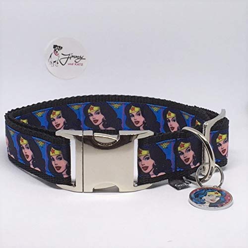 Jimmy Und Katz 4260616172249 Jimmy Und Katz Hundehalsband Wonderwoman 35 - 60cm X 3cm, Bunt von Jimmy und Katz