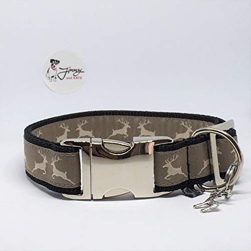 Jimmy Und Katz Hundehalsband Hirschfamilie Creme 35 - 58cm X 2,5cm von Jimmy und Katz