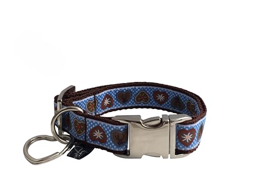 Jimmy und Katz Hundehalsband Alpenliebe Himmelblau 26-40cm x 2cm von Jimmy und Katz