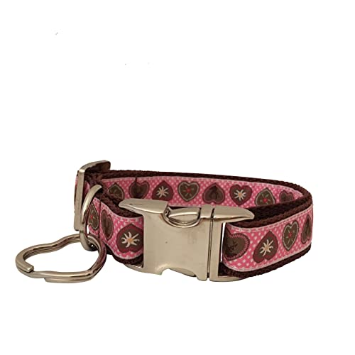 Jimmy und Katz Hundehalsband Alpenliebe Pink 26-40cm x 2cm von Jimmy und Katz