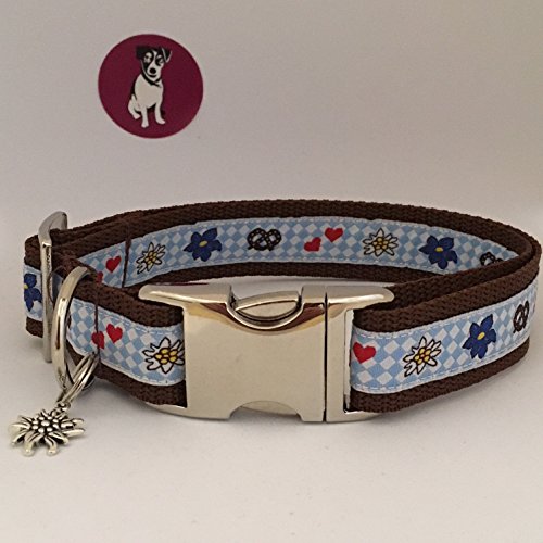 Jimmy und Katz Hundehalsband Blau-Weiß 35-58cm x 2,5cm von Jimmy und Katz