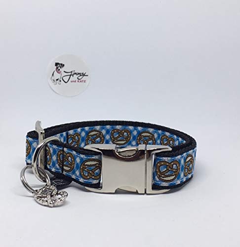 Jimmy und Katz Hundehalsband Brezel blau 26 - 40cm x 2cm von Jimmy und Katz