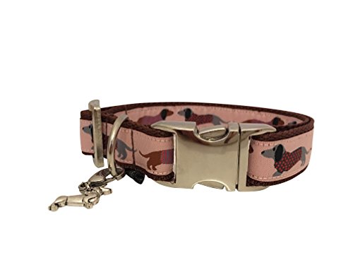 Jimmy und Katz Hundehalsband Dackel Teckel rosa 26-40cm x 2cm von Jimmy und Katz