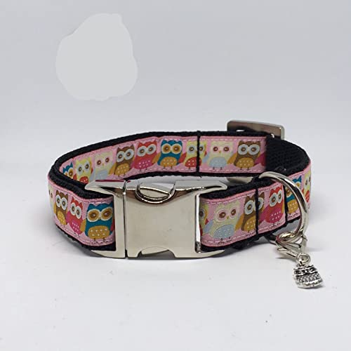 Jimmy und Katz Hundehalsband Eule rosa 26-40cm x 2cm von Jimmy und Katz