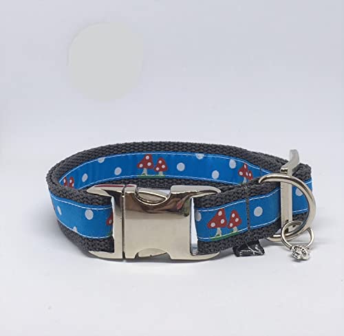 Jimmy und Katz Hundehalsband Fliepi Pilze hellblau 26-40cm x 2cm von Jimmy und Katz