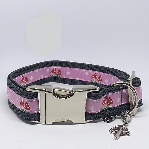 Jimmy und Katz Hundehalsband Fliepi Pilze rosa 35-58cm x 2,5cm von Jimmy und Katz