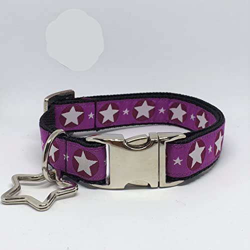 Jimmy und Katz Hundehalsband Sterne Lila Kringel 35cm - 58cm x 2,5cm von Jimmy und Katz