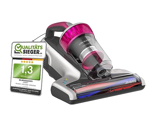 Jimmy WB73 Tragbarer Staubsauger, milbendicht, 600 W, mit UV- und Ultraschall-Sterilisation, intelligenter Schmutzsensor, Dual-Cyclonic Filtersystem und Qualitätszertifikat, Pink von Jimmy