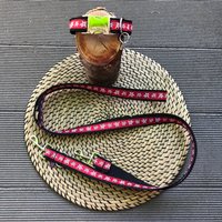 Hundehalsband Set Edelweiss Rot Mit Verstellbarer Leine 1, 80M von JimmyundKatz