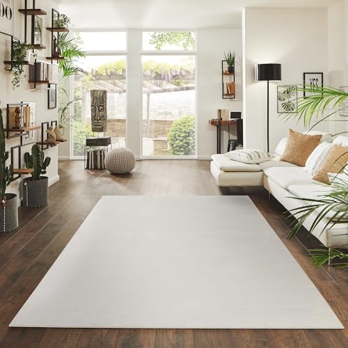 Fashion4Home Teppich Wohnzimmer – Einfarbig Teppich, Uni Teppich fürs Kinderzimmer, Schlafzimmer, Arbeitszimmer, Büro, Flur und Küche - Kurzflor Teppich Cream-Weiß, Größe: 140x200 cm Fashion4Home Teppich Wohnzimmer – Einfarbig Teppich, Uni Teppich fürs Kinderzimmer, Schlafzimmer, Arbeitszimmer, Büro, Flur und Küche - Kurzflor Teppich Cream-Weiß, Größe: 140x200 cm von Jimri