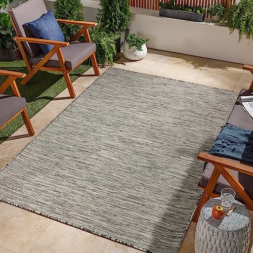 Jimri In- & Outdoor Teppich - Wetterfester Teppich für Balkon, Terrasse, Garten, Wohnzimmer, Küche - Strapazierfähiger Bodenteppich, Widersteht UV-Strahlen & Wasser - Größe 120 x 160 cm, Silber von Jimri