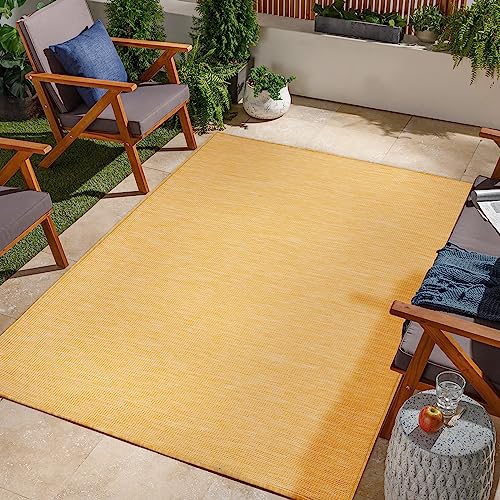 Jimri In- & Outdoor Teppich - Wetterfester Teppich für Balkon, Terrasse, Garten, Wohnzimmer, Küche - Strapazierfähiger Bodenteppich, Widersteht UV-Strahlen & Wasser - Größe 140 x 200 cm, Gelb von Jimri