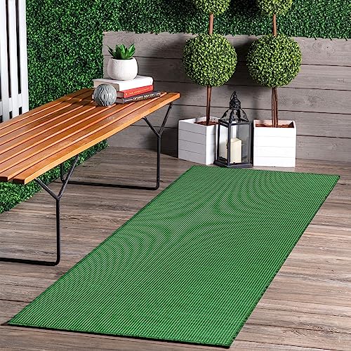 Jimri In- & Outdoor Teppich - Wetterfester Teppich für Balkon, Terrasse, Garten, Wohnzimmer, Küche - Strapazierfähiger Bodenteppich, Widersteht UV-Strahlen & Wasser - Größe 60 x 110 cm, Grün von Jimri