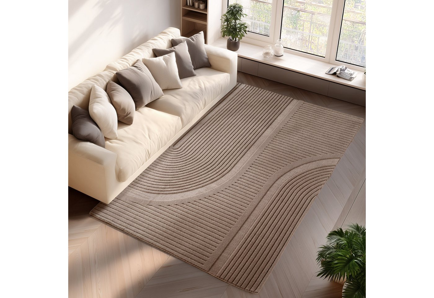 Jimri Teppich COSY - Skandinavischer Boho Geometrisch Modernerteppich Unifarben, Rechteckig, Höhe: 12 mm, Hoch-Tief-Effekt, Kurzflor Jimri Teppich COSY - Skandinavischer Boho Geometrisch Modernerteppich Unifarben, Rechteckig, Höhe: 12 mm, Hoch-Tief-Effekt, Kurzflor von Jimri