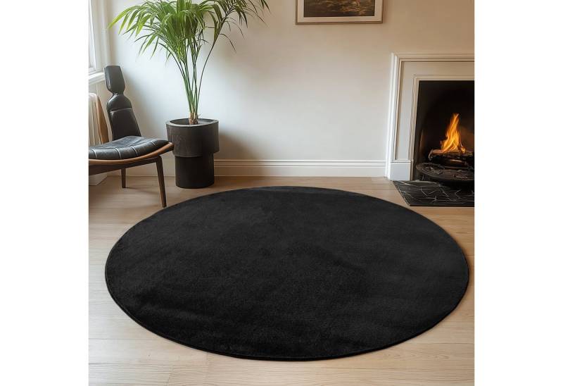 Jimri Teppich Fluffy flauschiger Teppich Läufer Hochwertige Kurzflor Teppich, Rund von Jimri